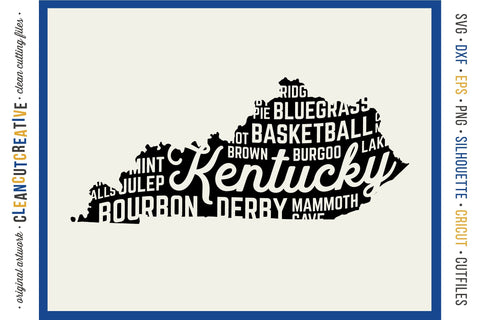 Kentucky State Design Word Art Svg Cut File So Fontsy