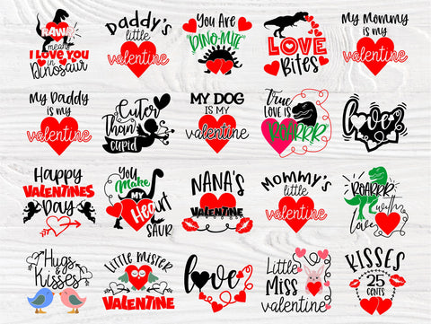 Kids Valentine S Svg Bundle Valentines Svg Dinosaur Valentine Svg For Cricut Valentines Quotes Love Svg Valentine Cut Files So Fontsy