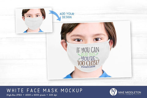 Download Kid S White Face Mask Mockup Psd Jpg So Fontsy