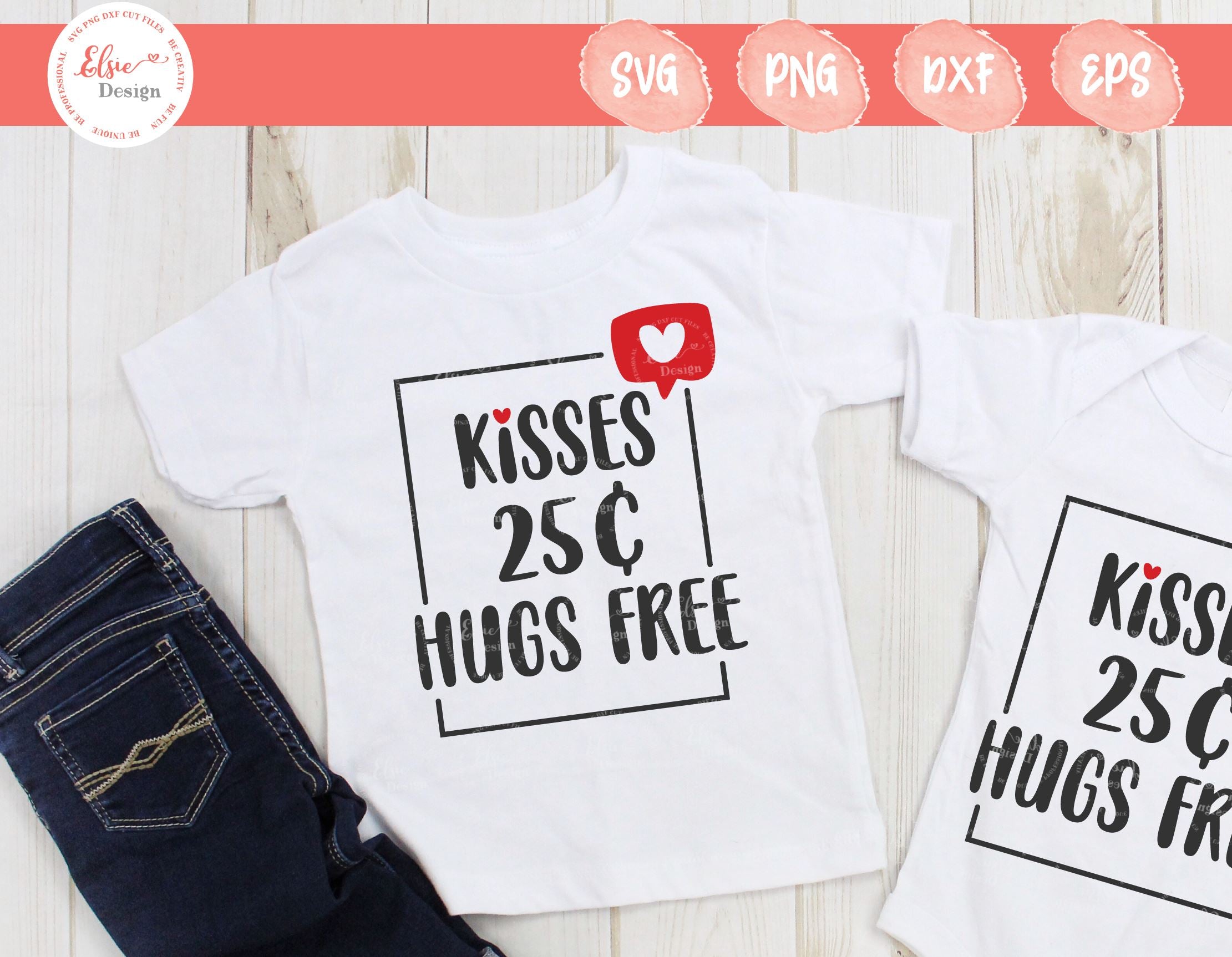 Download Kisses 25 Cents Hugs Free Svg Png Dxf Eps So Fontsy