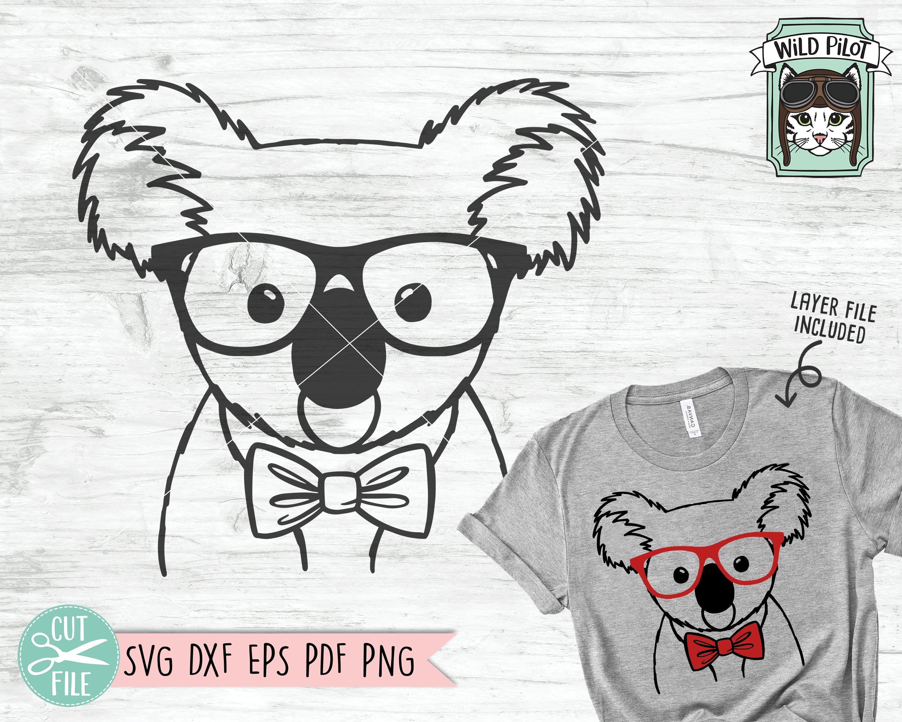 Download Koala Svg File Koala With Glasses Bowtie Svg Koala Cut File Animal Face Svg Cute Boy Koala Svg Australian Animal Svg File Eyeglasses Svg So Fontsy