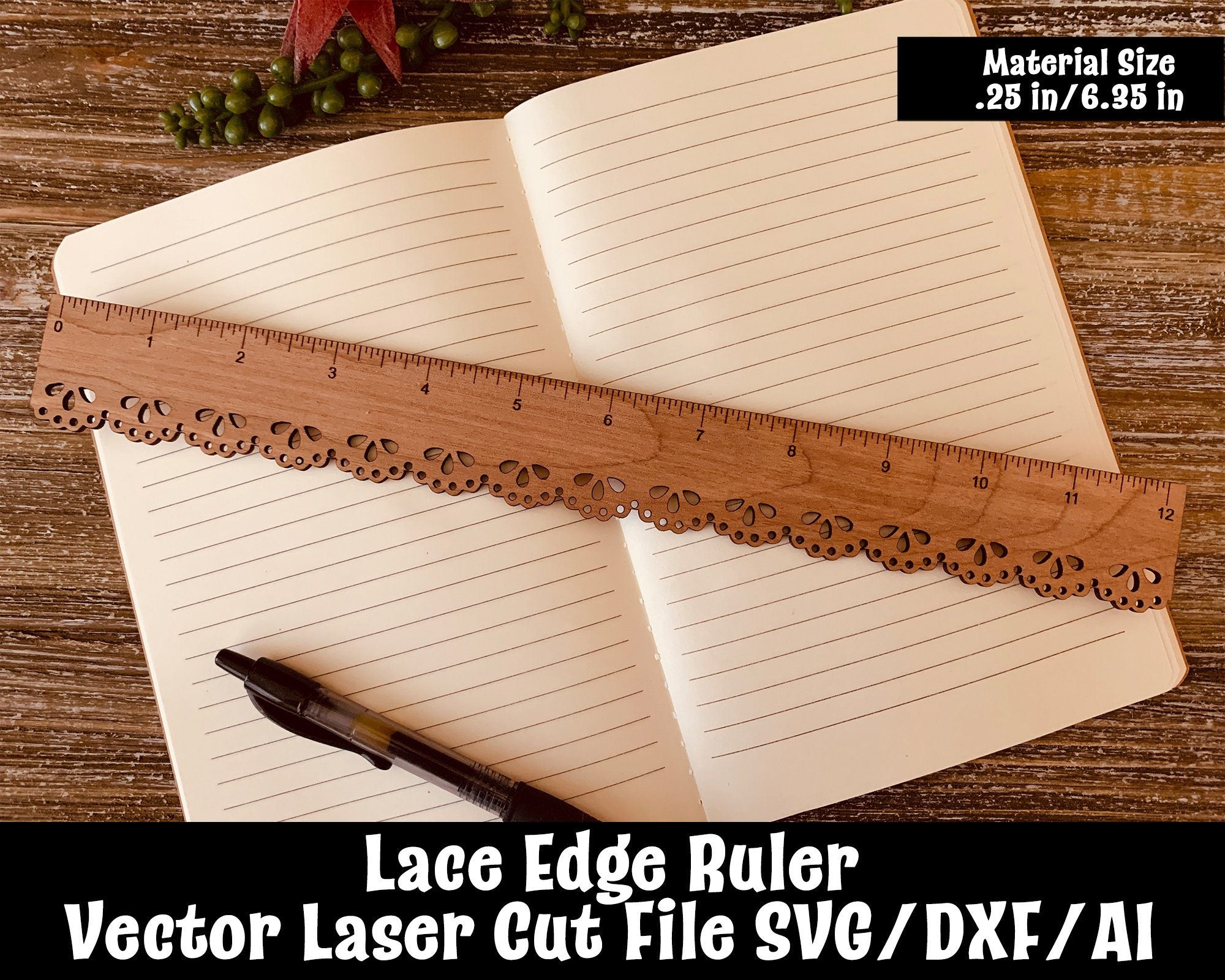 Download Lace Edge Ruler Laser Cut File So Fontsy