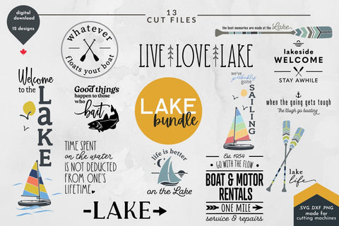 Download Lake Bundle Of 13 Svg Cut Files For Crafting So Fontsy