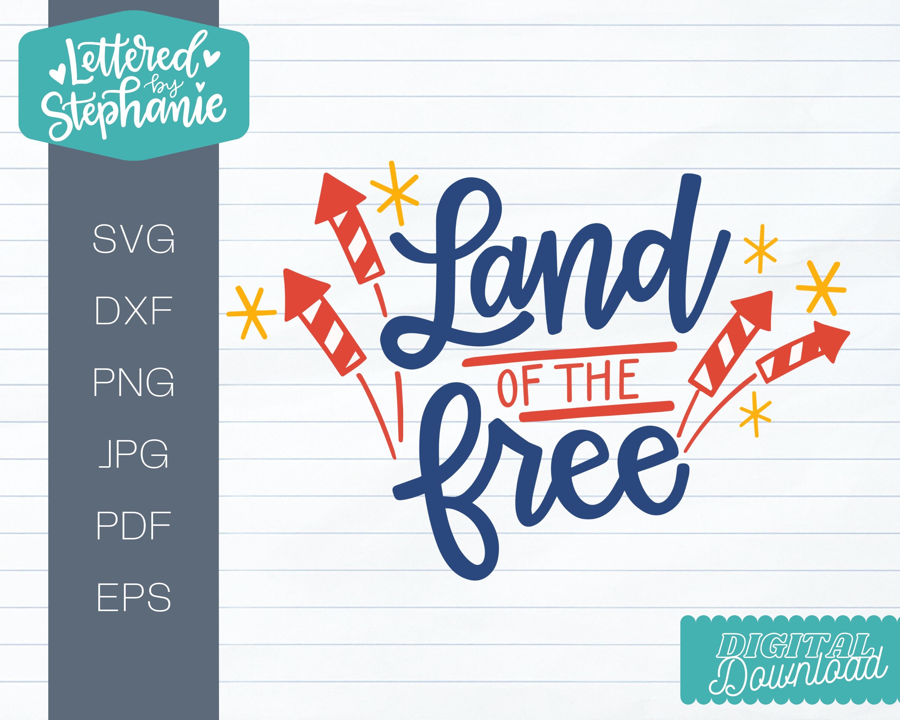 Download Land Of The Free Svg Cut File July 4th Design For Cricut Or Silhouette So Fontsy