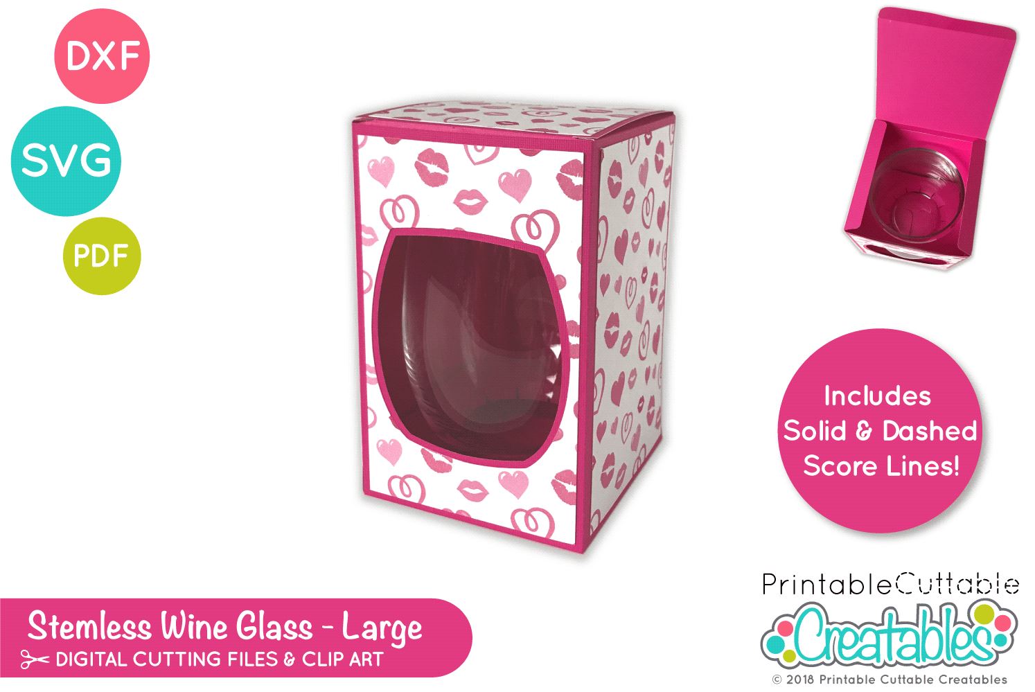 Large Stemless Wine Glass Box Svg So Fontsy