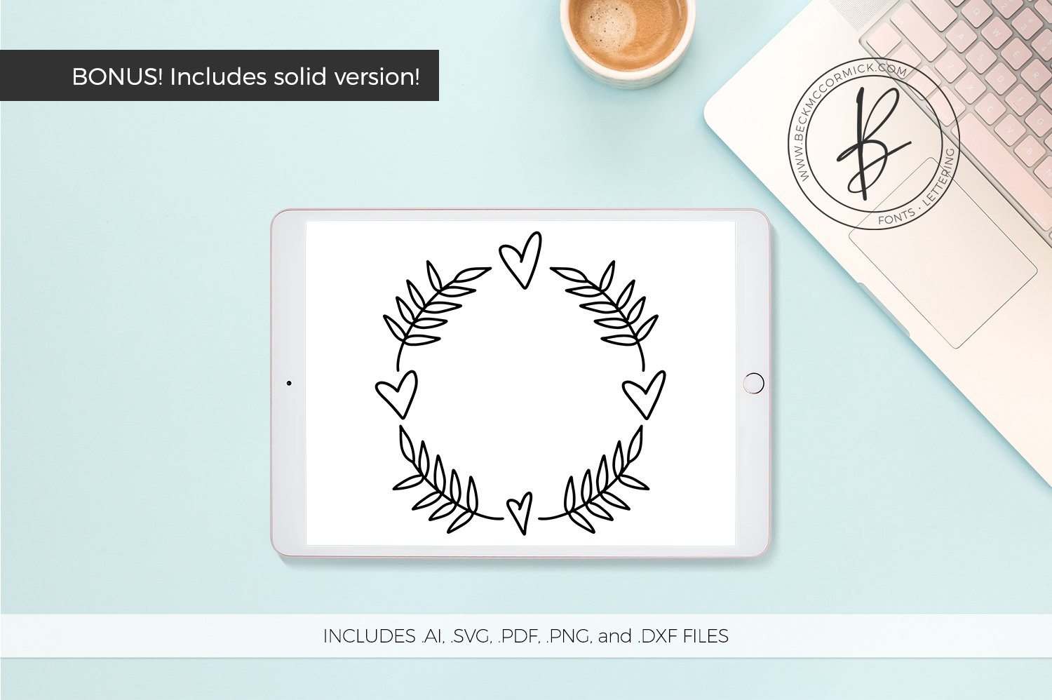 Download Laurel And Heart Wreath Svg Clipart So Fontsy