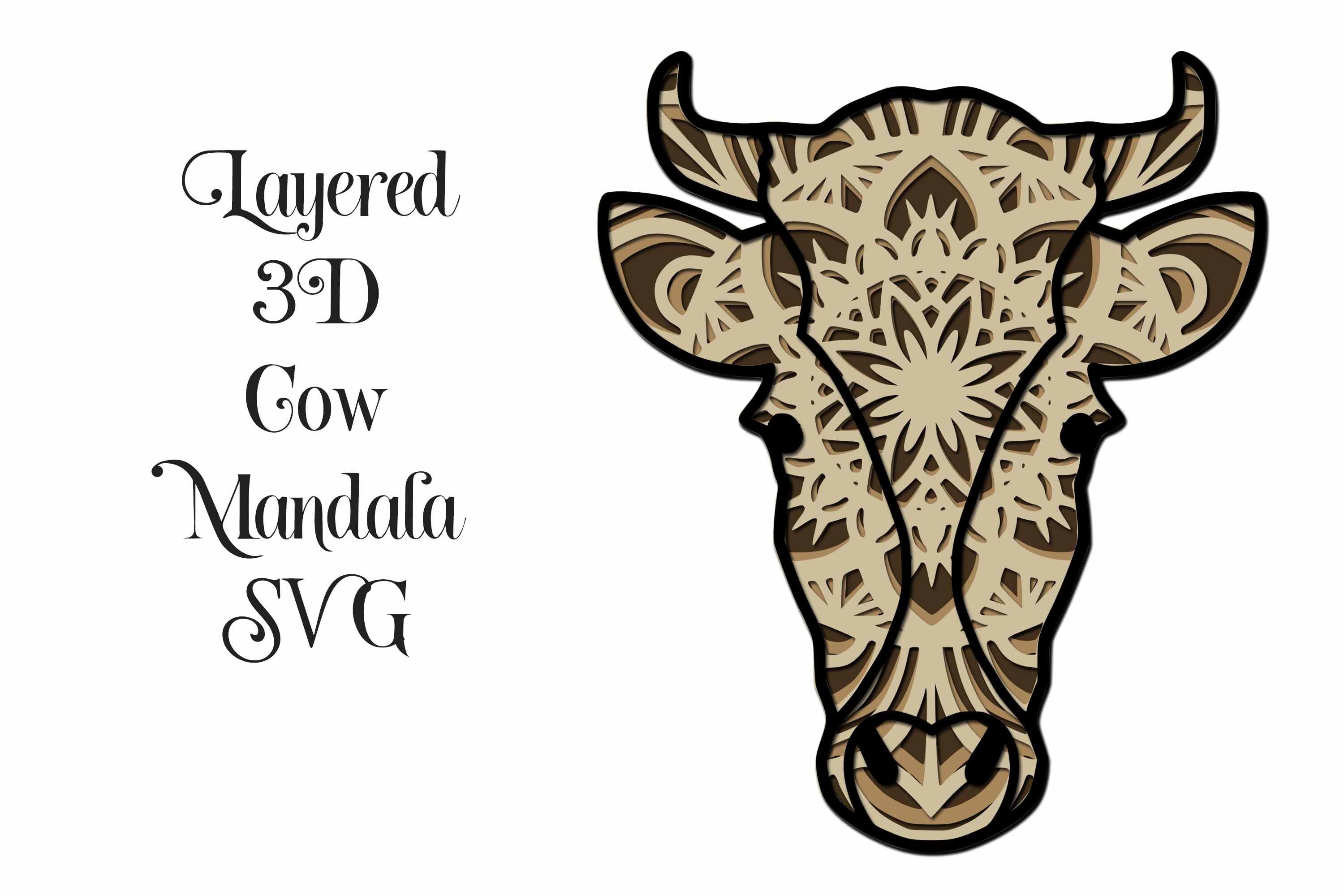 Download Layered Cow Head Mandala Svg So Fontsy