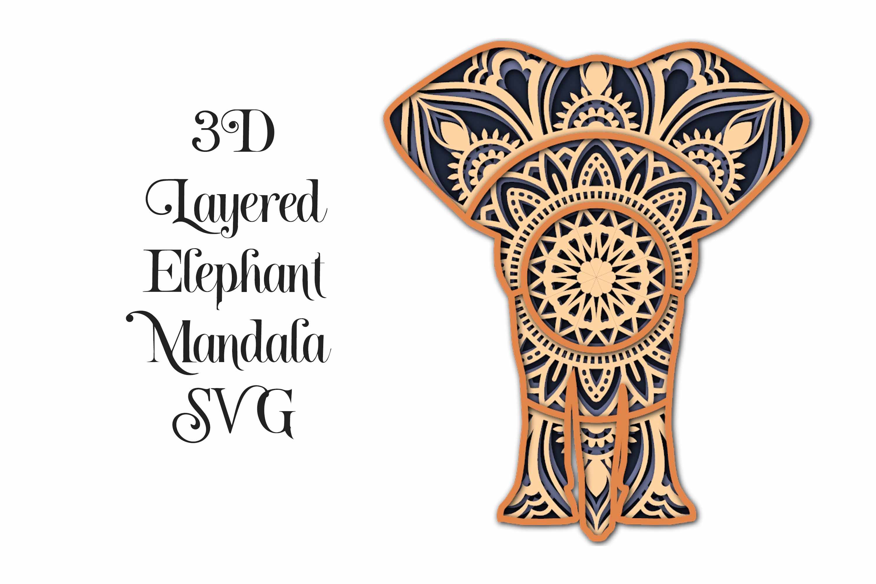 Free Layered Elephant Svg SVG PNG EPS DXF File