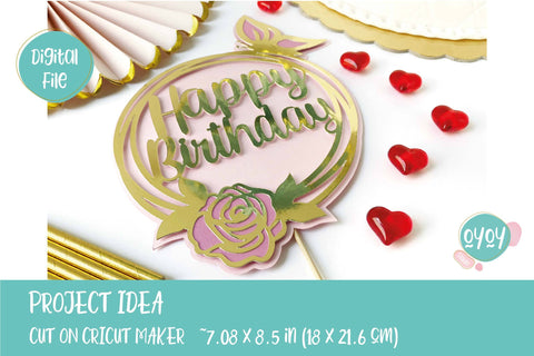 Download Layered Happy Birthday Cake Topper Svg 3d Paper Craft So Fontsy