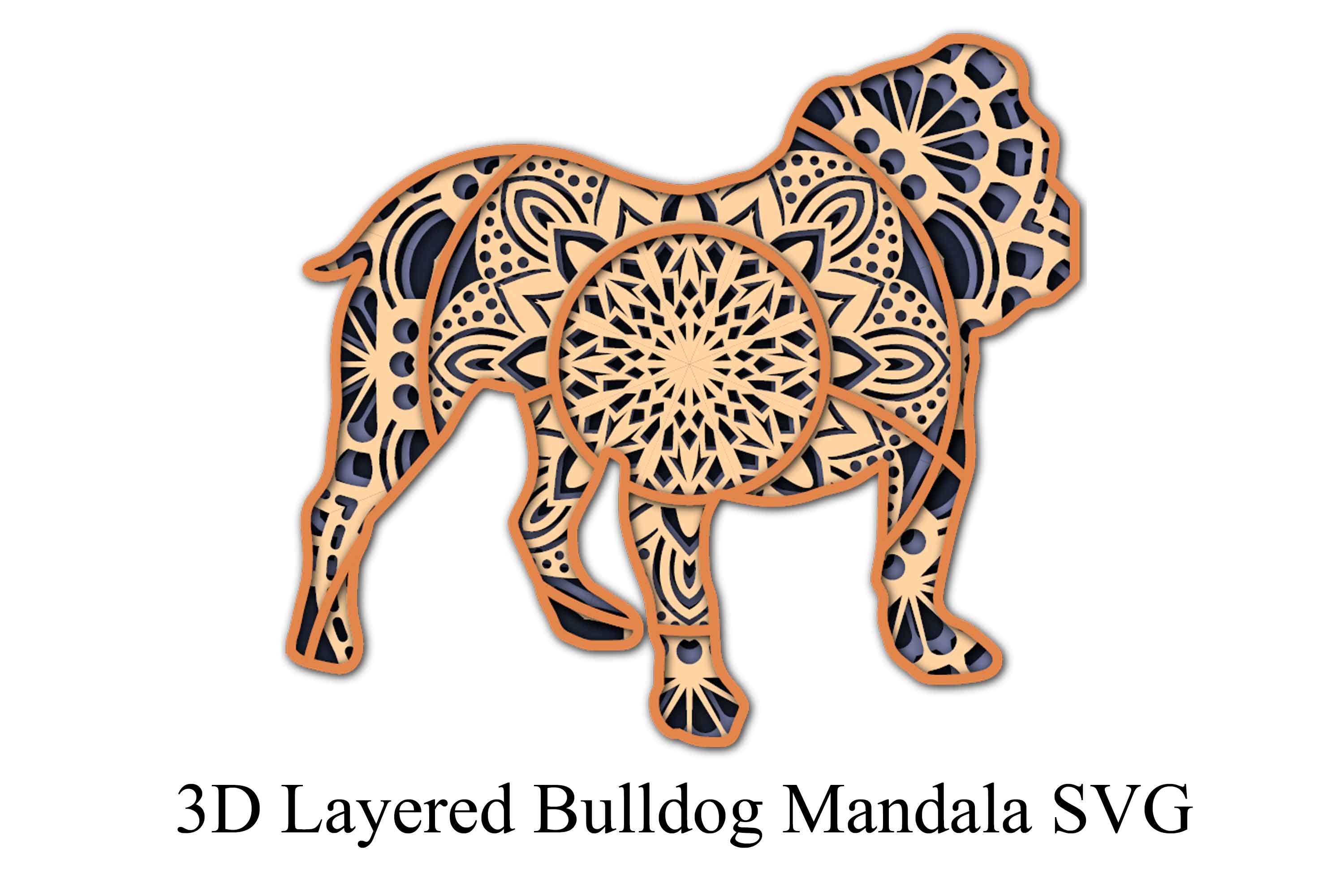 Download Layered Mandala Bulldog Svg 4 Layers 3d Mandala So Fontsy