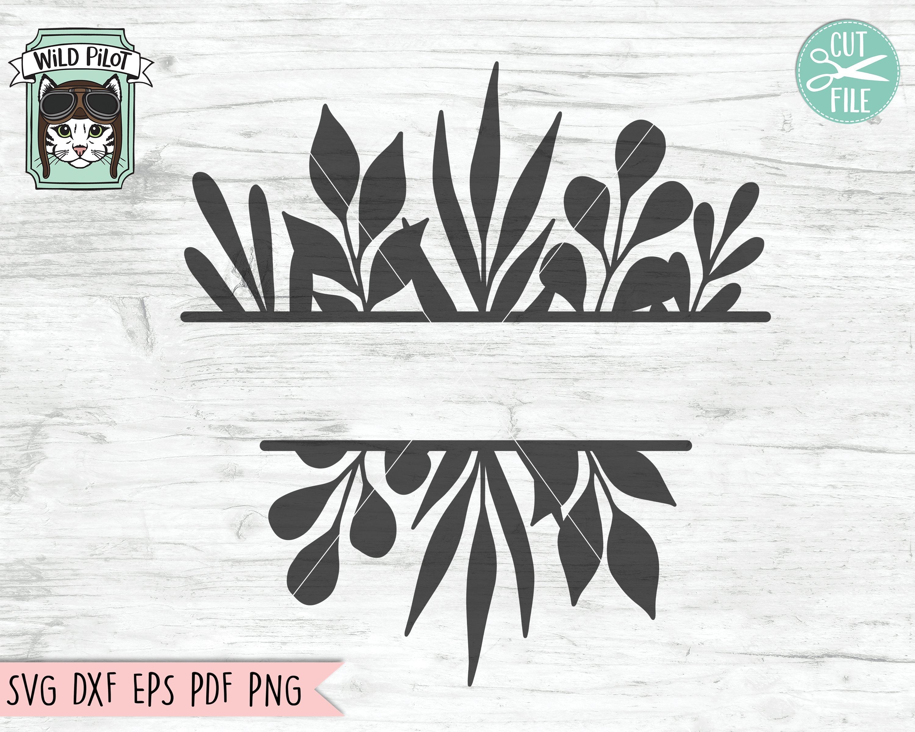 Download Leaf Border Split Monogram Frame Svg Cut File So Fontsy