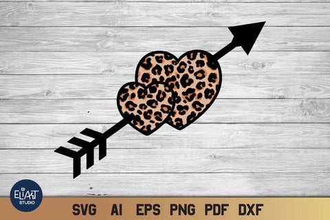 Leopard Heart Svg Valentines Day Svg Cheetah Print With Hearts And Arrow So Fontsy