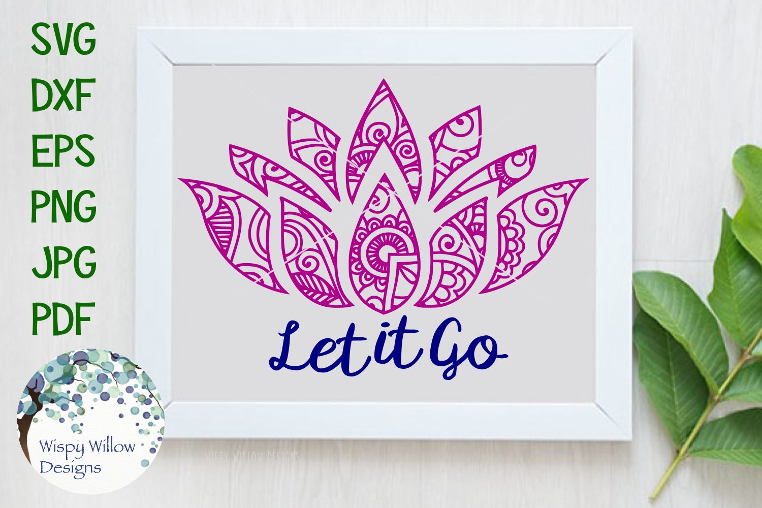 Download Let It Go Lotus Flower Zentangle So Fontsy