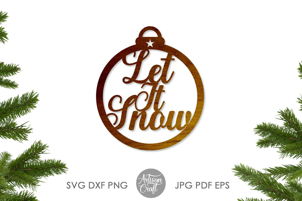 Download Let it snow Christmas ornaments, single line SVG | So Fontsy