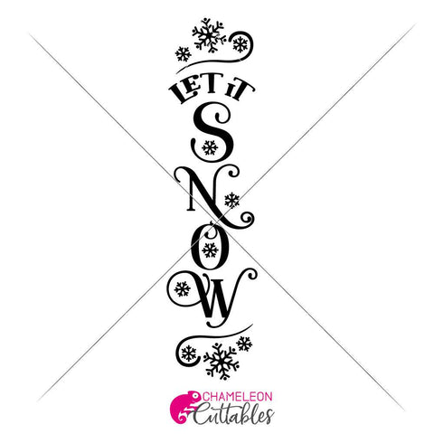Download Let It Snow Vertical Christmas Svg For Long Door Sign So Fontsy