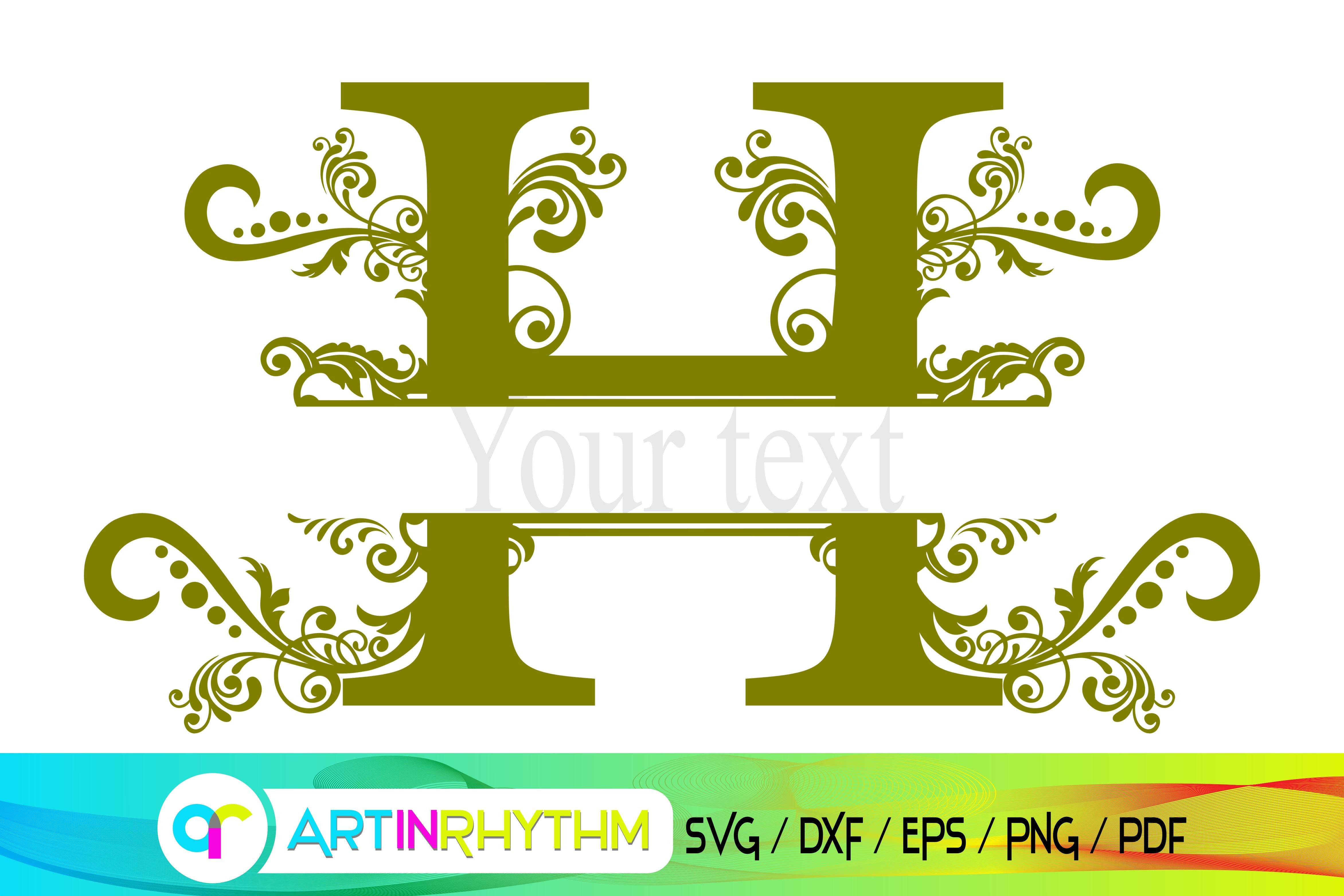Download Letter H H Monogram Split Monogram Svg So Fontsy