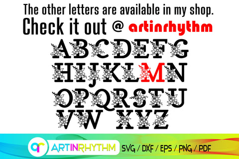 Download Letter M Svg Floral Alphabet Svg So Fontsy