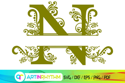 Download Letter N N Monogram Split Monogram Svg So Fontsy
