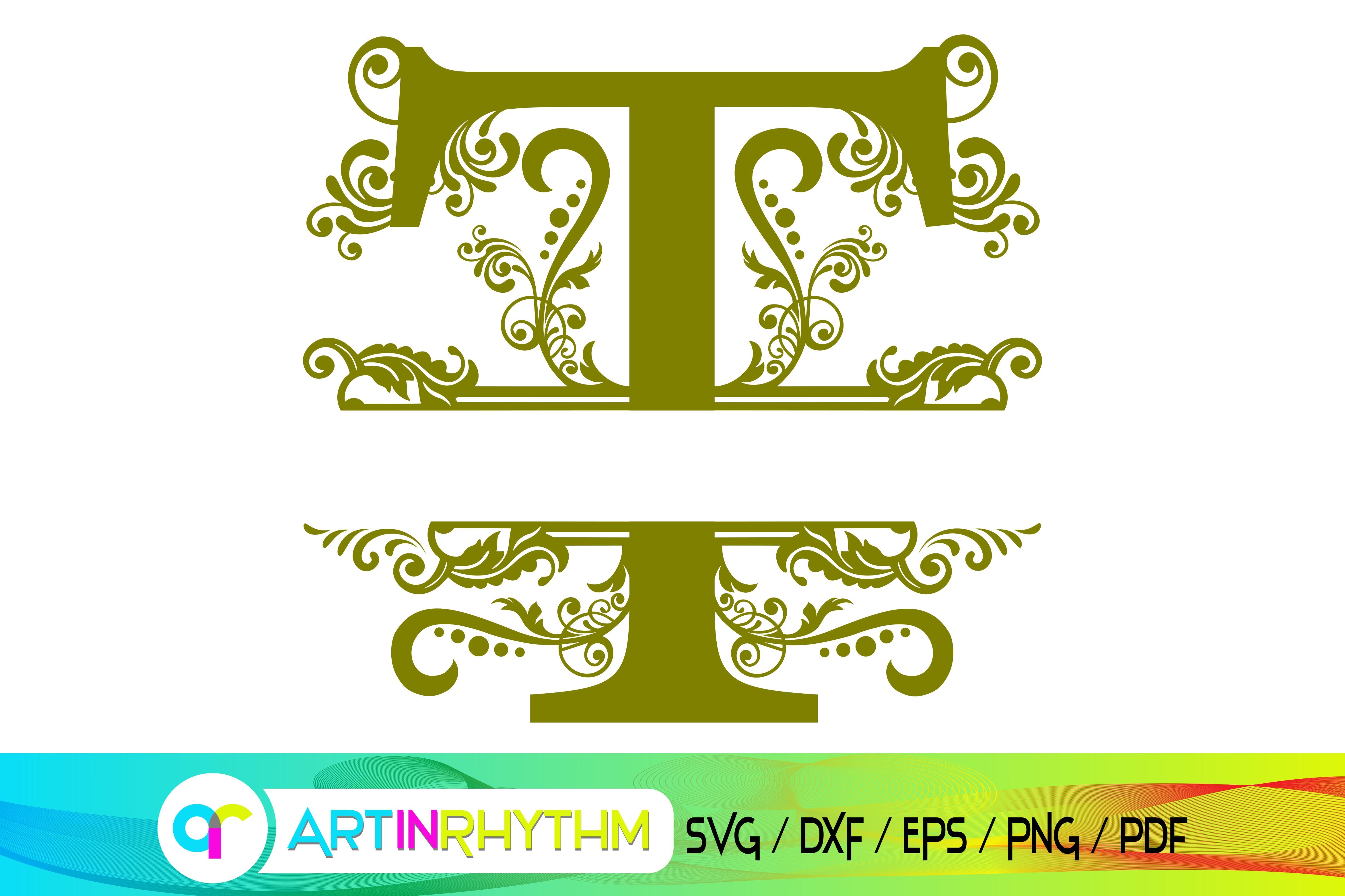 Letter T Monogram Svg Letter Monogram So Fontsy