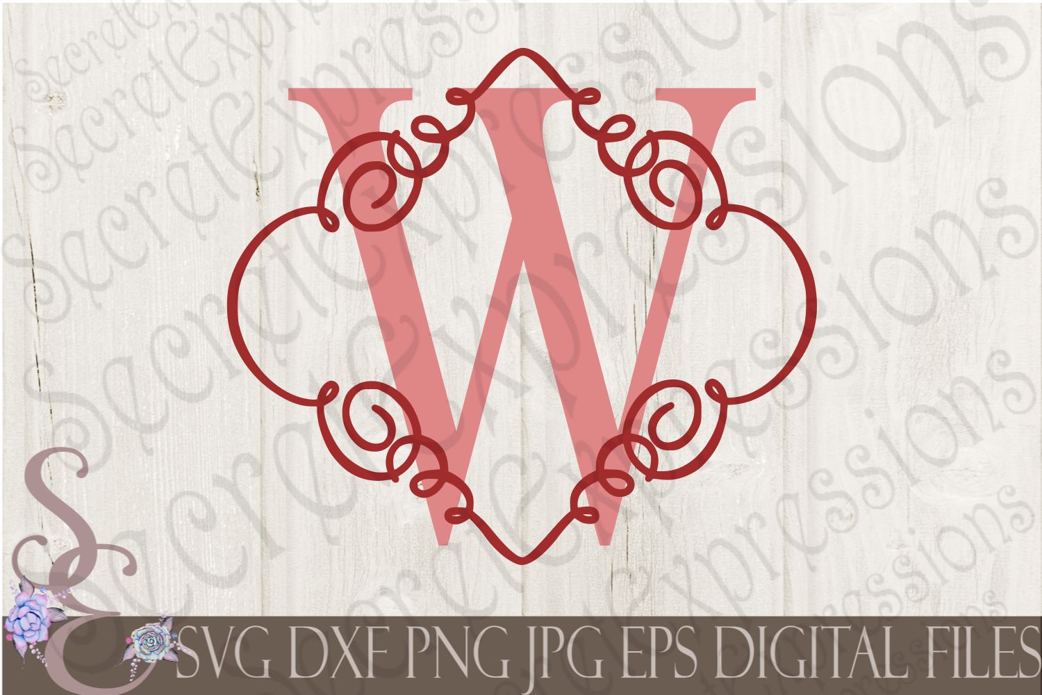 Download Letter W Initial Swirl Border Monogram So Fontsy