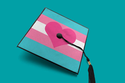 Download Lgbt Pride Stripes With Heart Graduation Cap Decoration So Fontsy