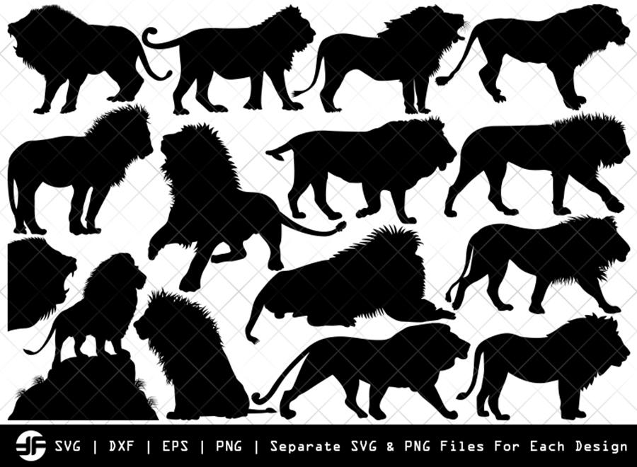 Lion SVG | Animal SVG | Silhouette Bundle | SVG Cut File - So Fontsy