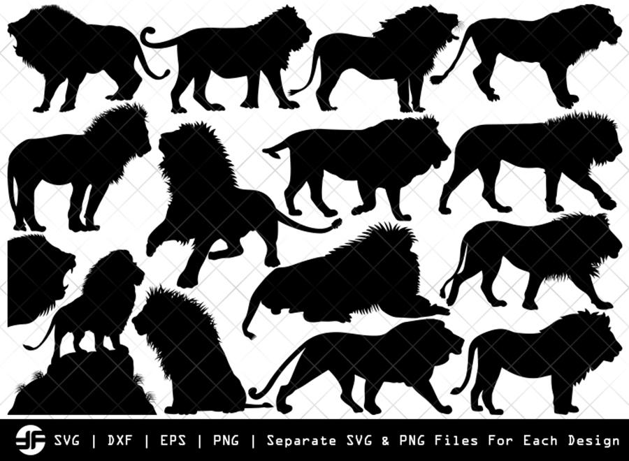Download Lion Svg Animal Svg Silhouette Bundle Svg Cut File So Fontsy