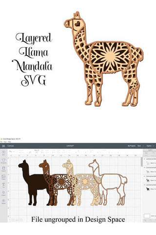 Download Llama Mandala Svg File Layered Svg Cut File 4 Layers So Fontsy