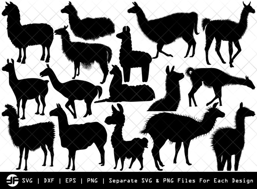 Download Llama Svg Animal Svg Silhouette Bundle Svg Cut File So Fontsy