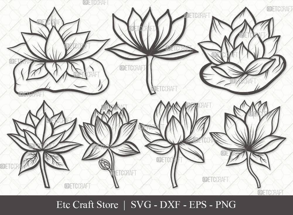 Free Free 254 Lotus Flower Outline Svg SVG PNG EPS DXF File