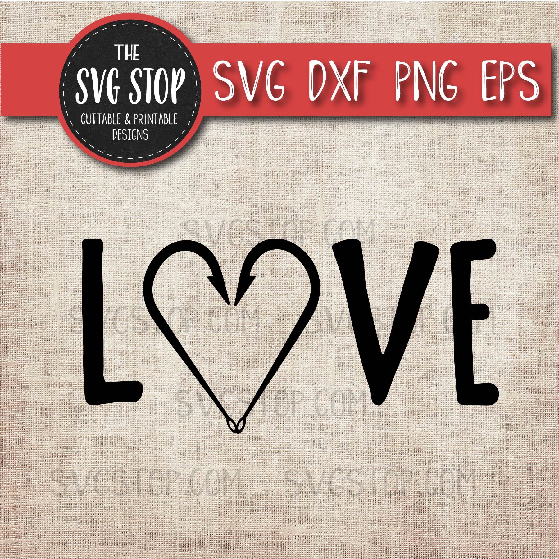 Download Love Fishing Hook Heart Fishing Svg So Fontsy
