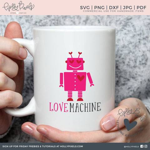 Download Love Machine Robot Valentine Svg So Fontsy