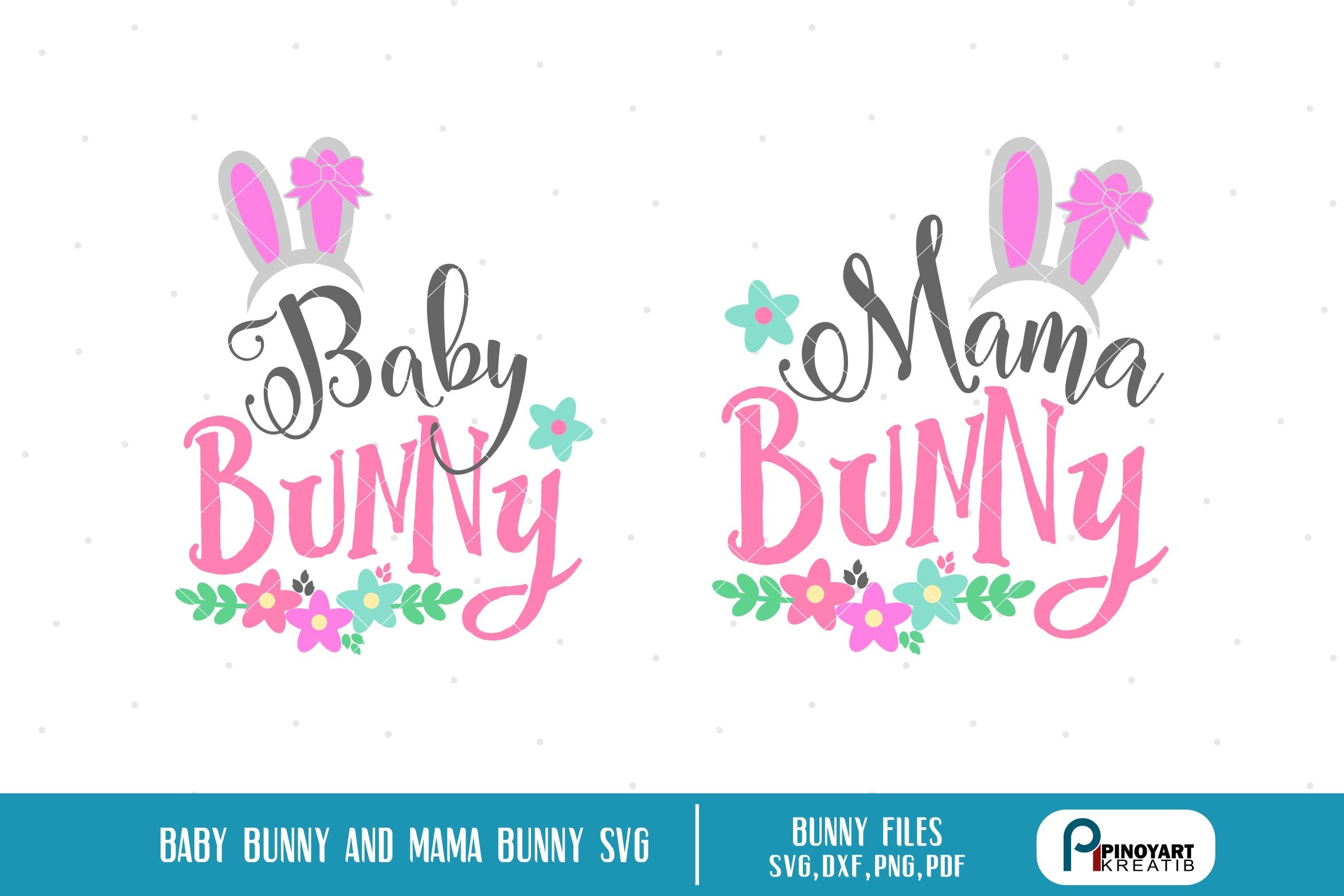 Mama Bunny Svg And Baby Bunny Svg So Fontsy