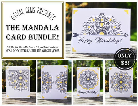 Download Mandala Card Bundle Now Compatible With The Cricut Joy So Fontsy