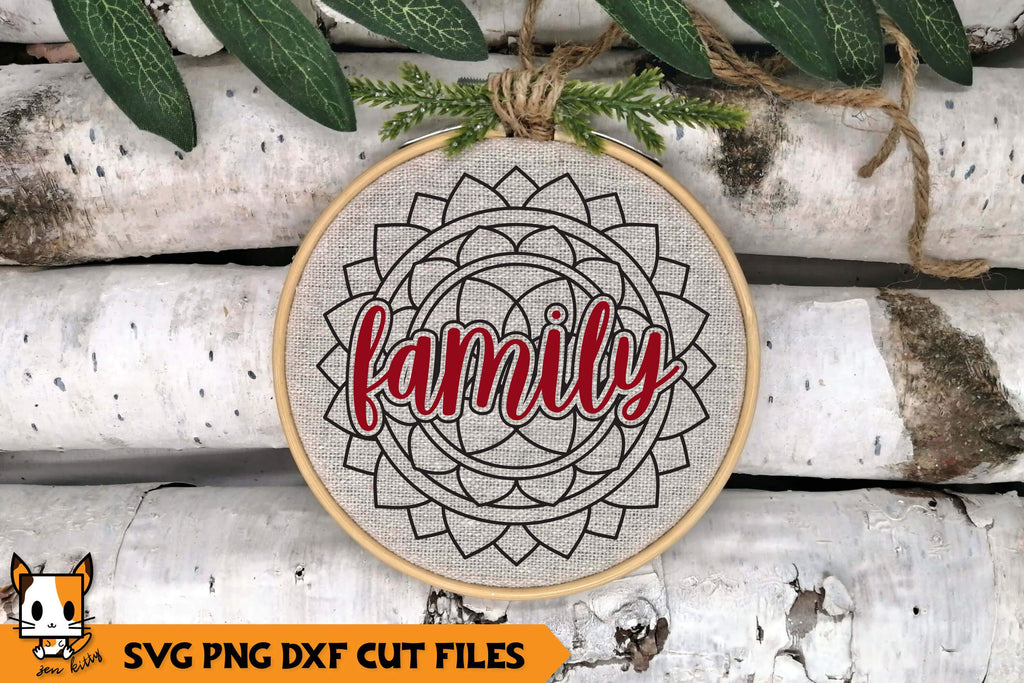 Download Mandala Christmas Ornament SVG | Family - So Fontsy