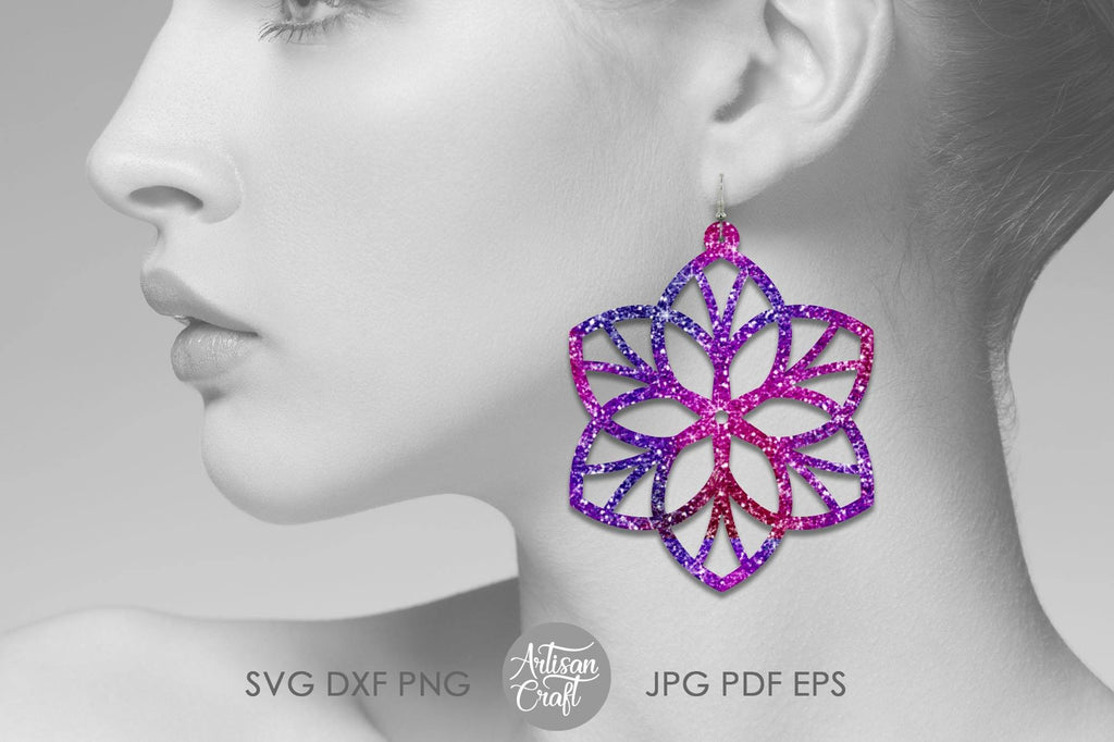 Download Mandala earrings, SVG, floral earrings | So Fontsy