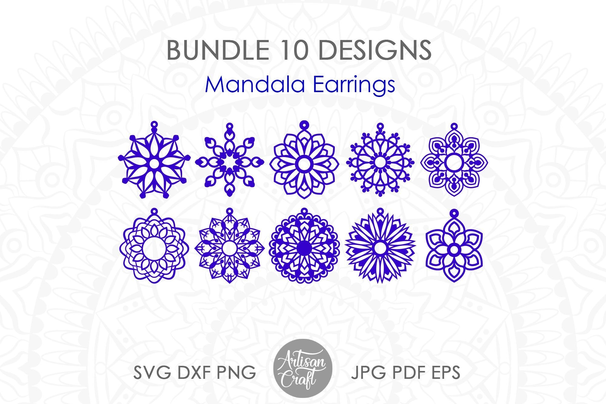 Download Mandala Earrings Svg Laser Cut Earring Template So Fontsy