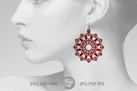 Download Mandala Earrings Svg Laser Cut Earring Template So Fontsy