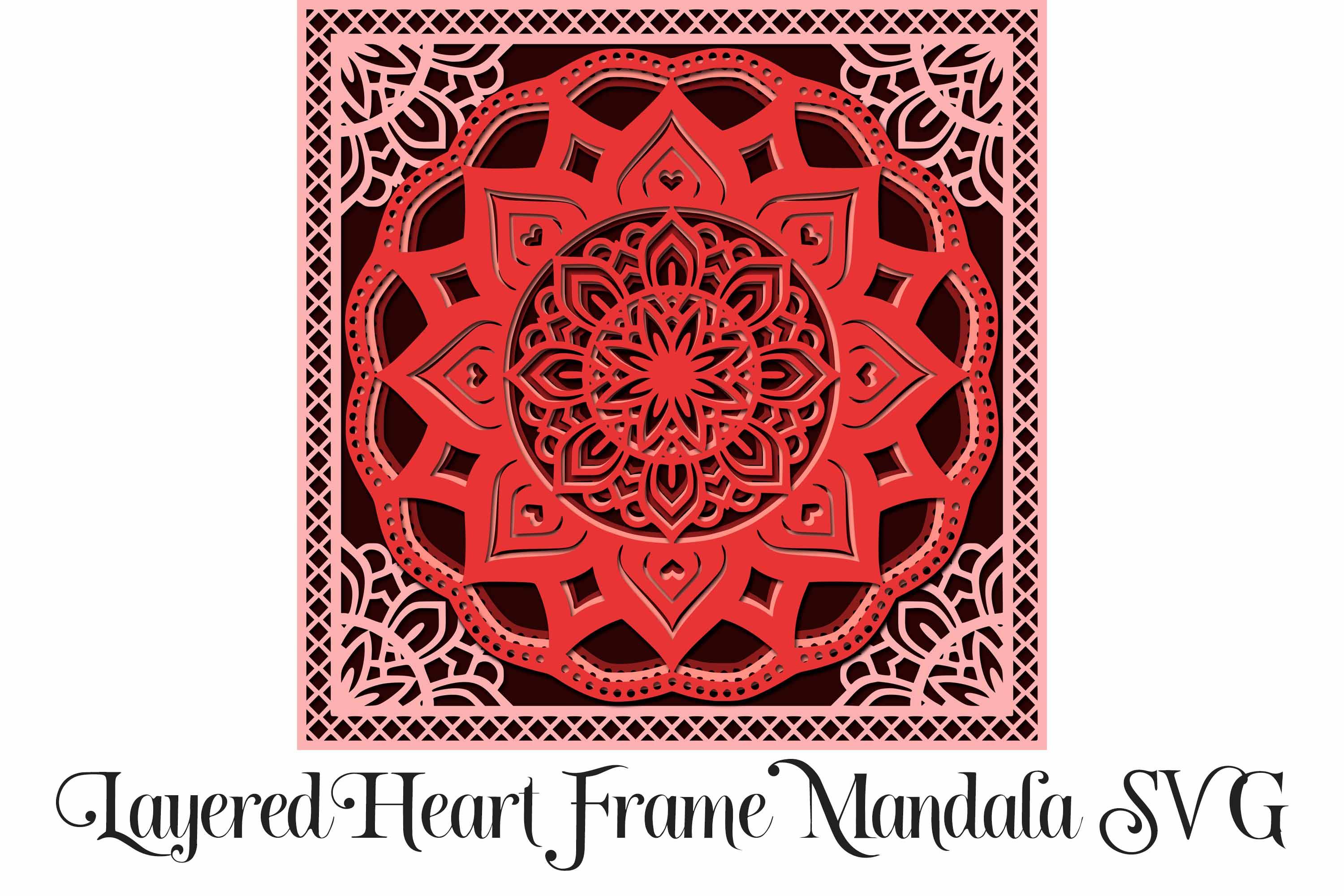 Download Mandala Heart Frame Layered Svg 5 Layers So Fontsy