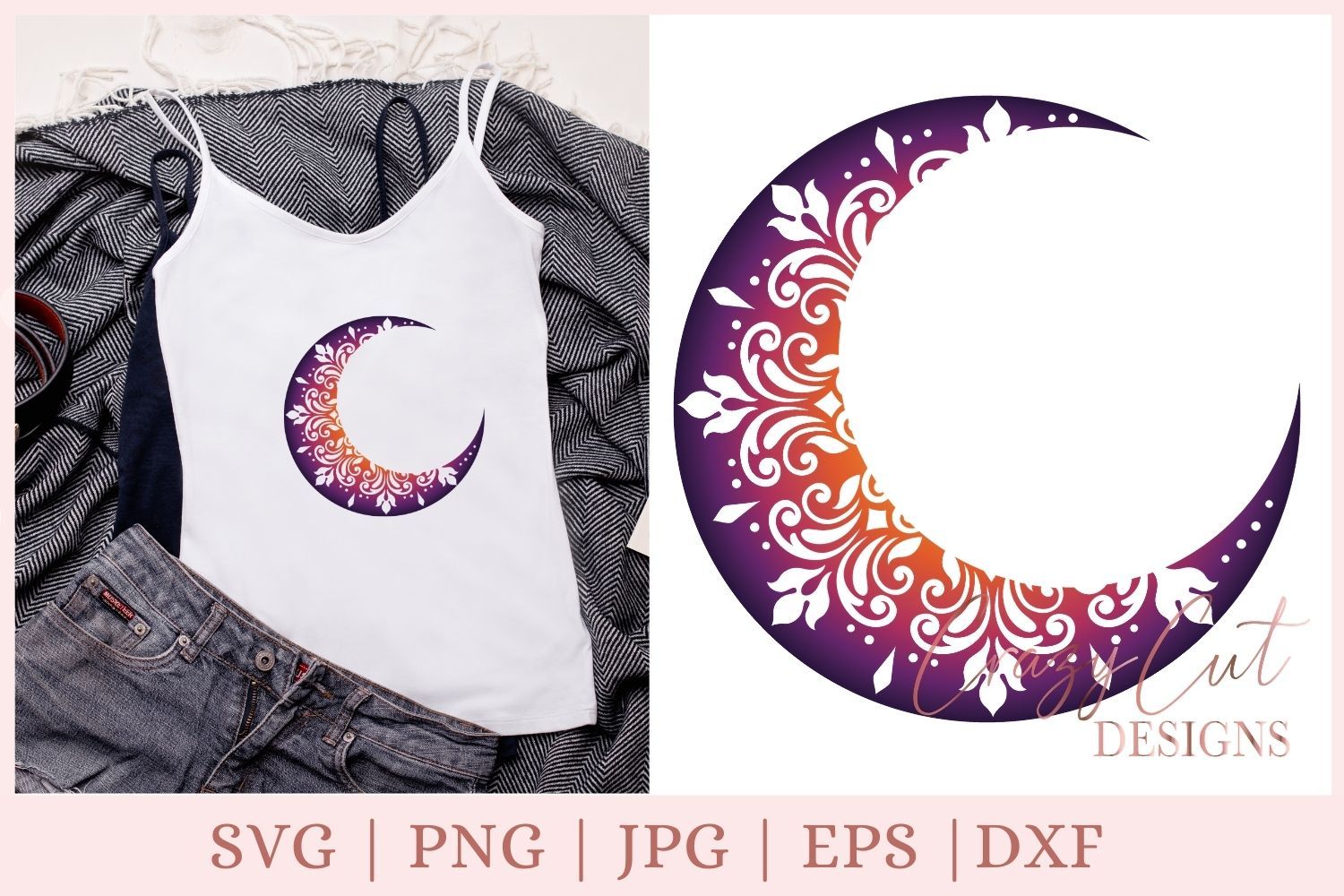 Download Mandala Moon Svg So Fontsy