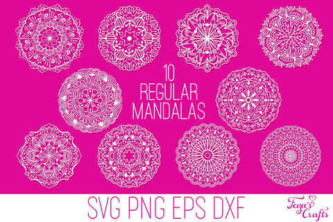 Download Mandala Svg Cut Files Bundle 30 Regular Mandalas Split Mandalas Mo So Fontsy