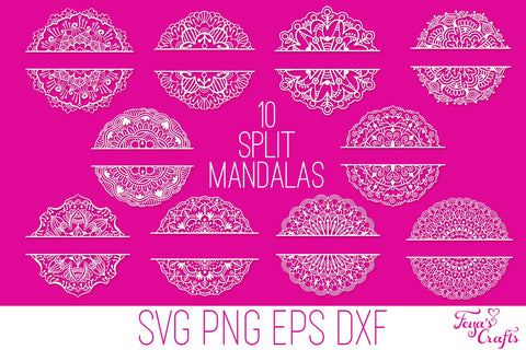 Download Mandala Svg Cut Files Bundle 30 Regular Mandalas Split Mandalas Mo So Fontsy