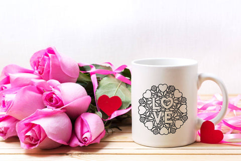 Download Mandala Svg With Hearts And Flowers Love Svg Valentines Day Design So Fontsy