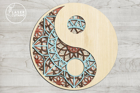 Download Mandala Yin Yang Multilayer Laser Cut Files Mandala Round Sign Svg 3d Designs So Fontsy