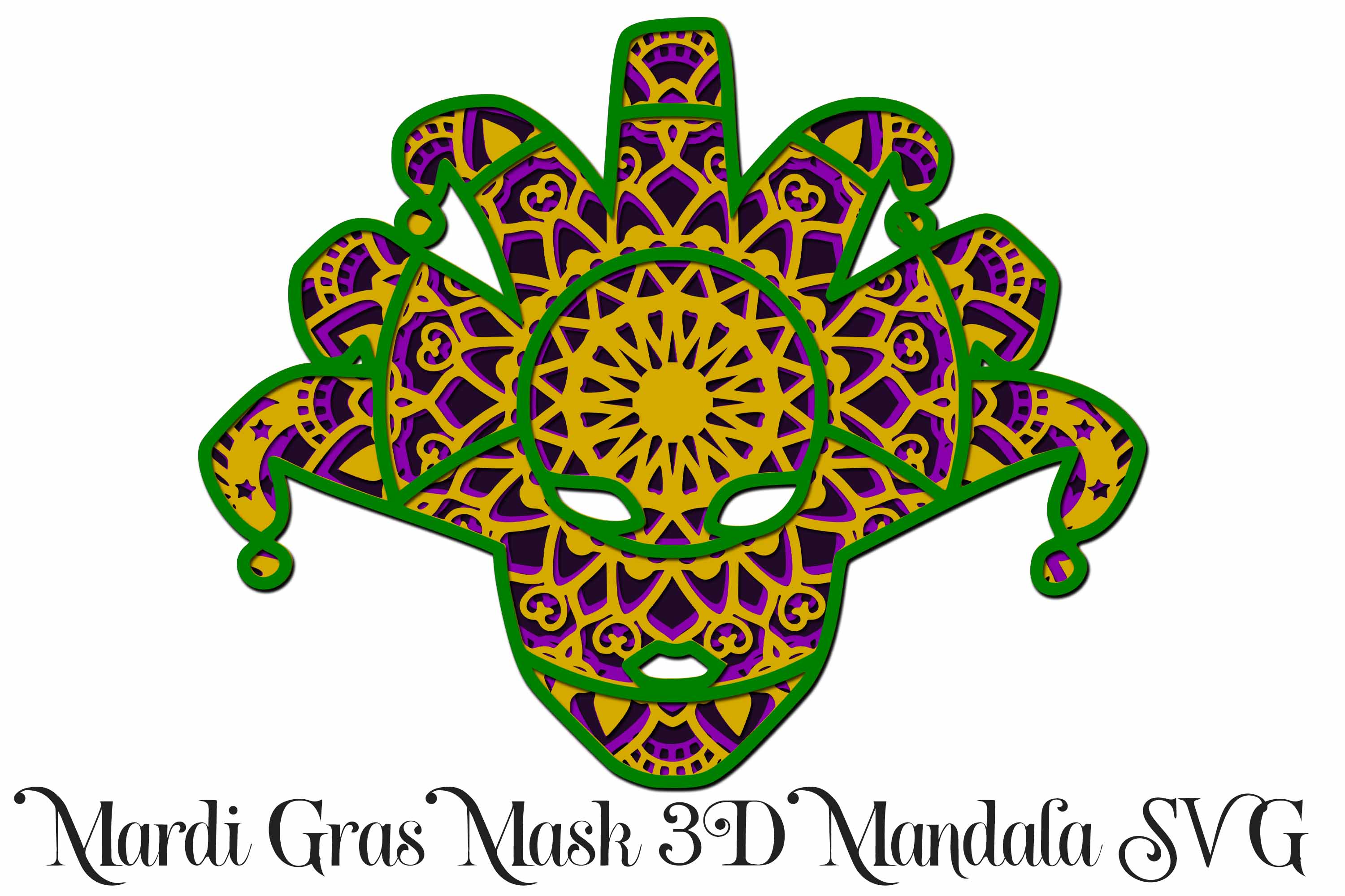 Download Mardi Gras Mask Layered Mandala 3d Layered Svg File 4 Layers So Fontsy