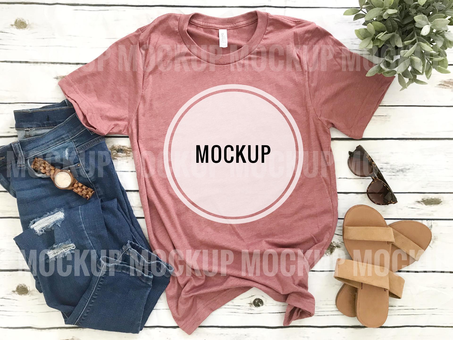 Download Mauve Bella Canvas T Shirt Mockup So Fontsy