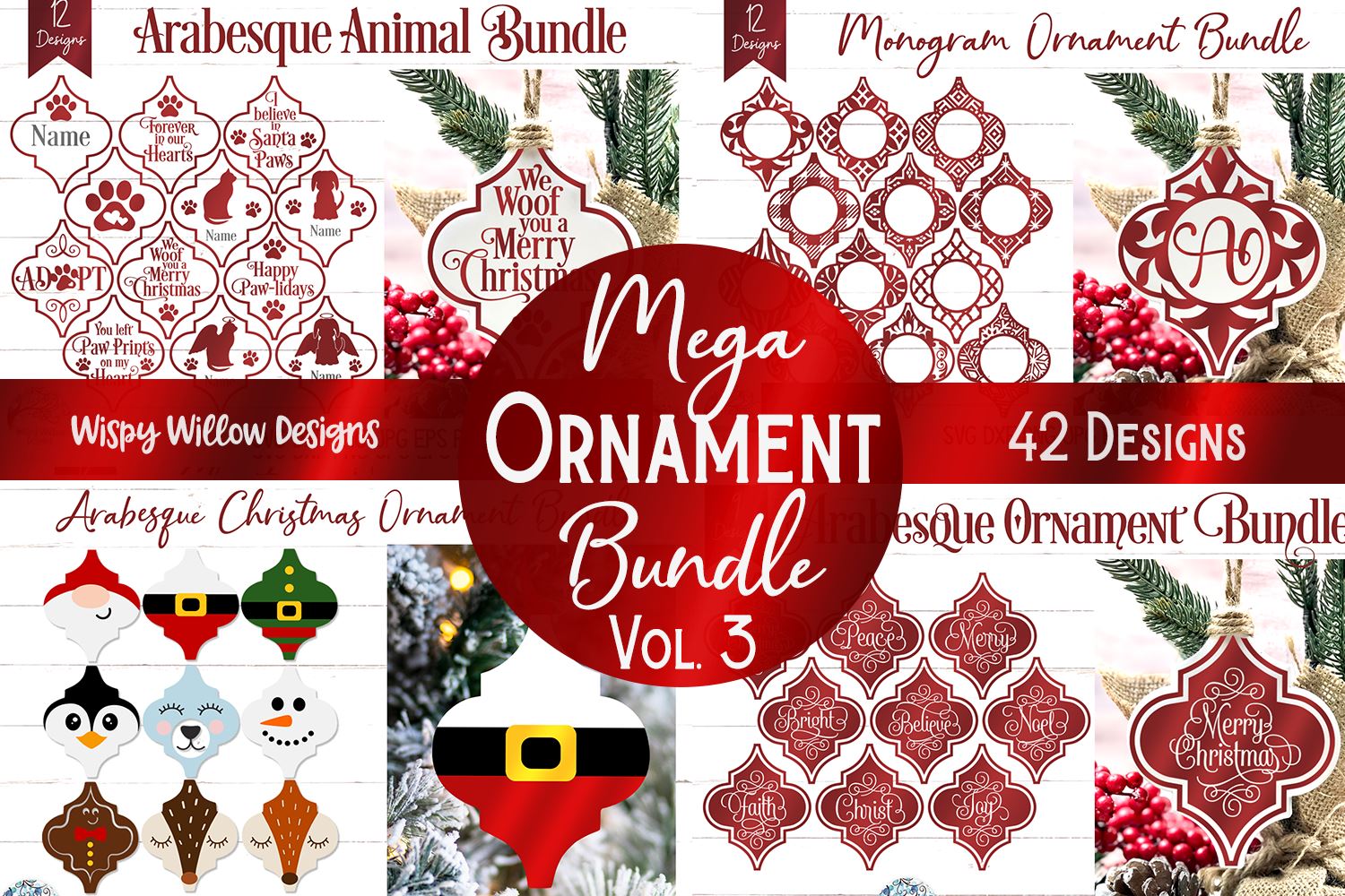 Mega Christmas Ornament Svg Bundle 3 So Fontsy