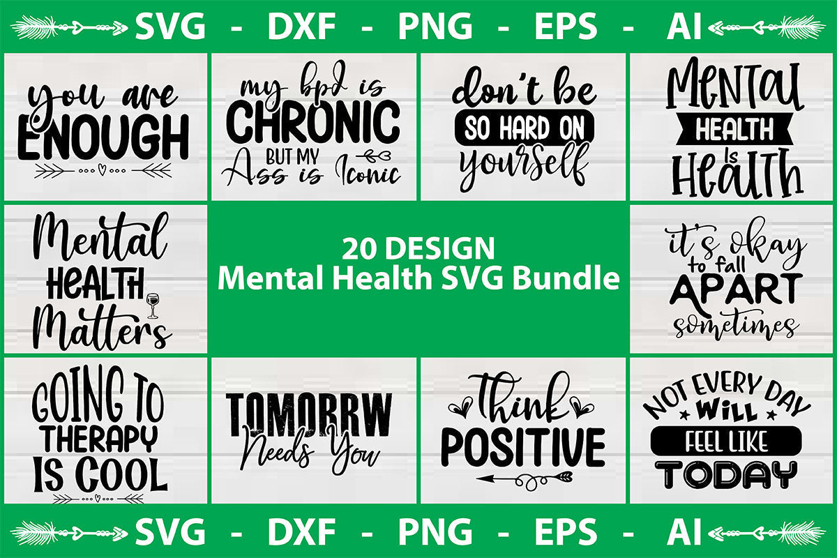 Mental Health Svg Bundle So Fontsy