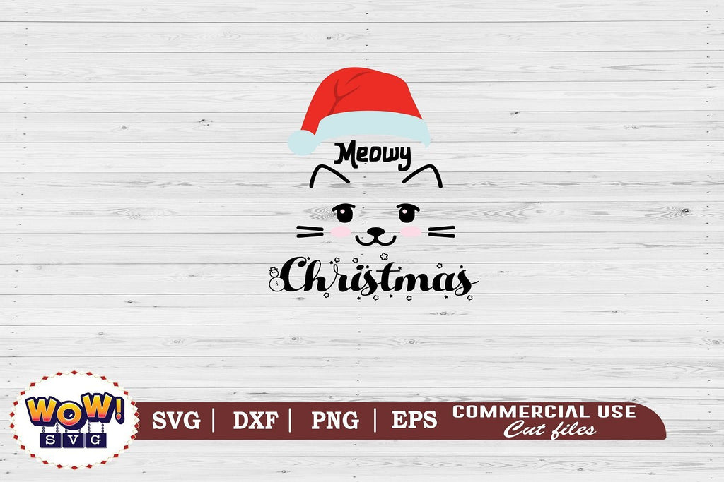 Meowy Christmas svg, Christmas svg, Santa svg, Dxf, Png - So Fontsy