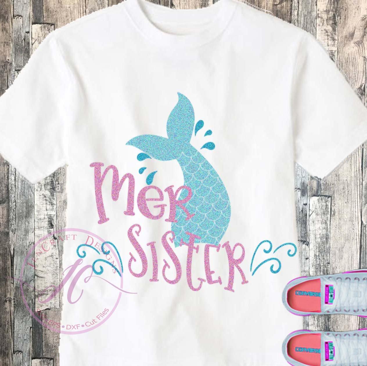 Download Mer Sister Mermaid Svg Mermaid Birthday Svg Eps Dxf Png Cut File For Cricut And Silhouette So Fontsy